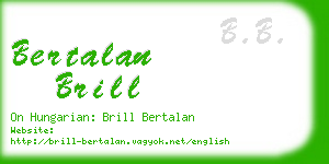 bertalan brill business card